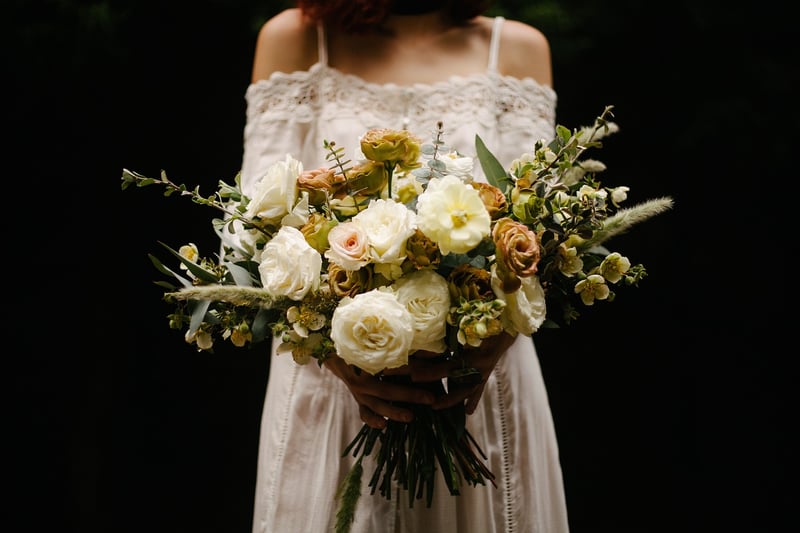 Bride holding bouquet
